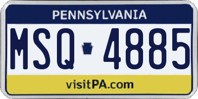 PA license plate MSQ4885