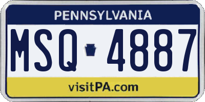PA license plate MSQ4887