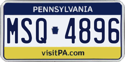 PA license plate MSQ4896