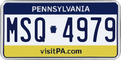 PA license plate MSQ4979