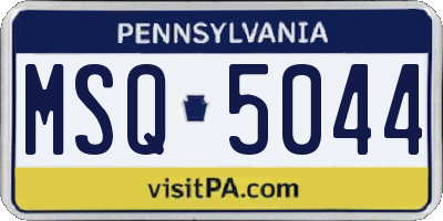 PA license plate MSQ5044