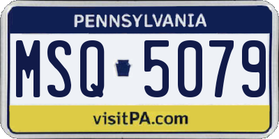 PA license plate MSQ5079