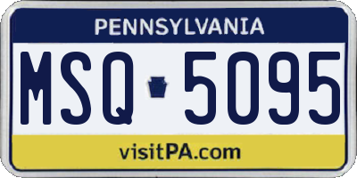 PA license plate MSQ5095