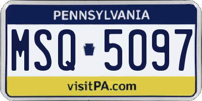 PA license plate MSQ5097