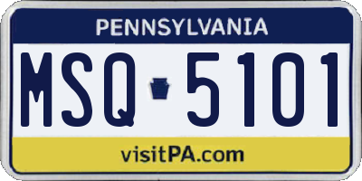 PA license plate MSQ5101