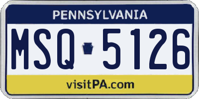 PA license plate MSQ5126