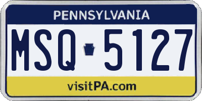 PA license plate MSQ5127