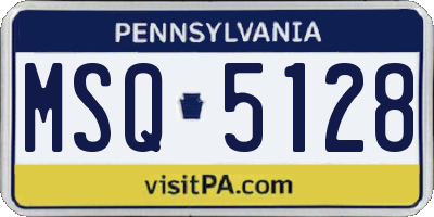 PA license plate MSQ5128