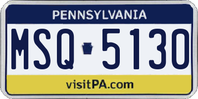 PA license plate MSQ5130