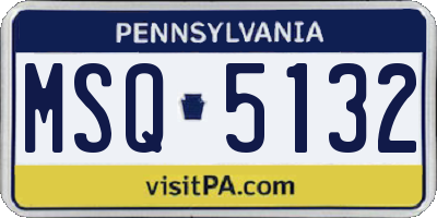 PA license plate MSQ5132
