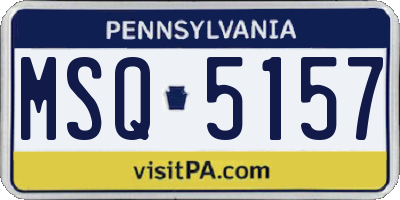 PA license plate MSQ5157