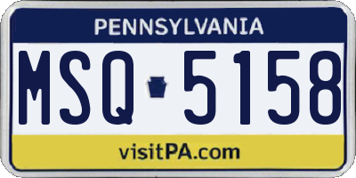 PA license plate MSQ5158