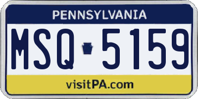 PA license plate MSQ5159