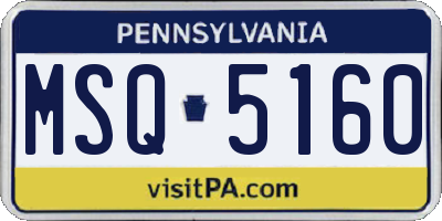 PA license plate MSQ5160