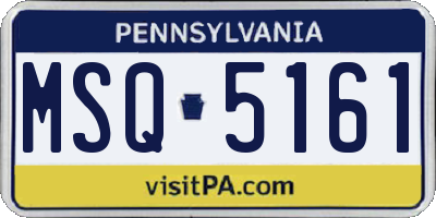 PA license plate MSQ5161