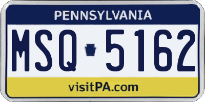 PA license plate MSQ5162