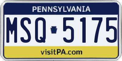 PA license plate MSQ5175