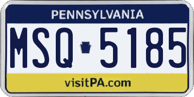 PA license plate MSQ5185