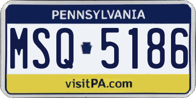 PA license plate MSQ5186