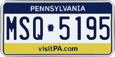 PA license plate MSQ5195