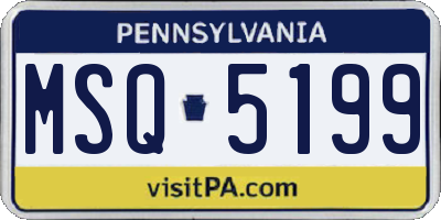 PA license plate MSQ5199