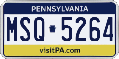 PA license plate MSQ5264