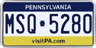PA license plate MSQ5280