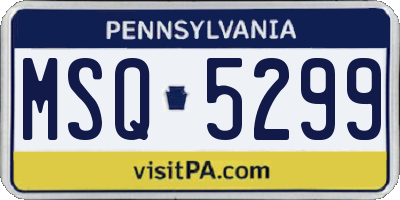 PA license plate MSQ5299