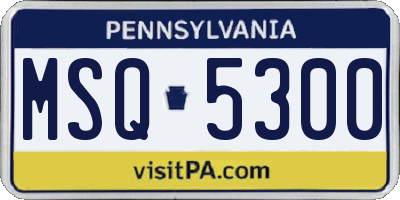 PA license plate MSQ5300