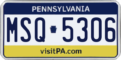 PA license plate MSQ5306