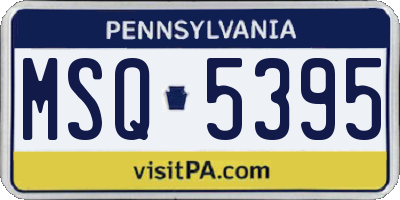 PA license plate MSQ5395