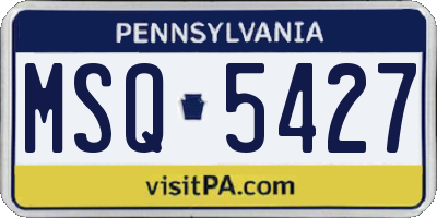 PA license plate MSQ5427