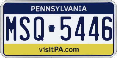 PA license plate MSQ5446