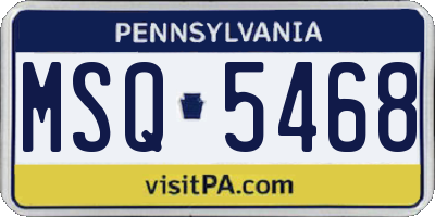 PA license plate MSQ5468