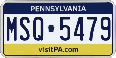 PA license plate MSQ5479
