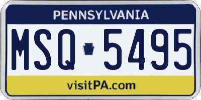 PA license plate MSQ5495