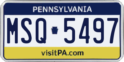 PA license plate MSQ5497