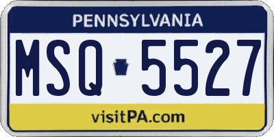 PA license plate MSQ5527