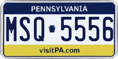PA license plate MSQ5556