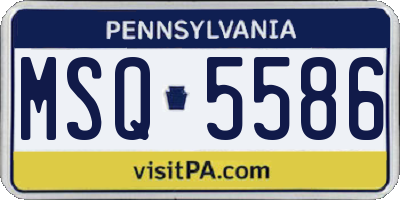 PA license plate MSQ5586