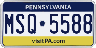 PA license plate MSQ5588