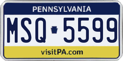 PA license plate MSQ5599