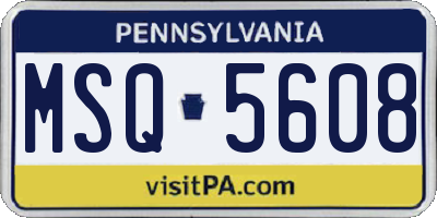 PA license plate MSQ5608