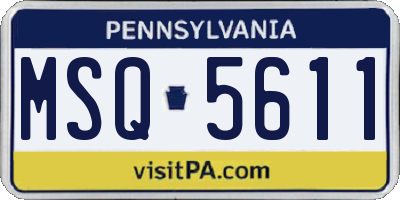 PA license plate MSQ5611
