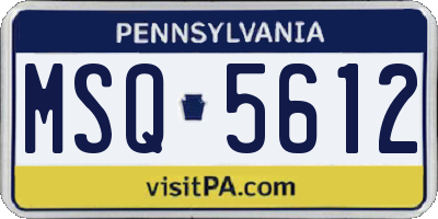 PA license plate MSQ5612