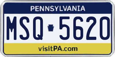 PA license plate MSQ5620