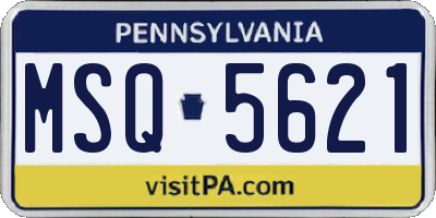 PA license plate MSQ5621