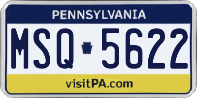 PA license plate MSQ5622