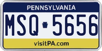 PA license plate MSQ5656