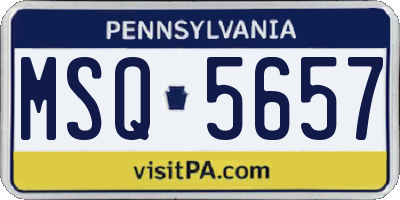 PA license plate MSQ5657